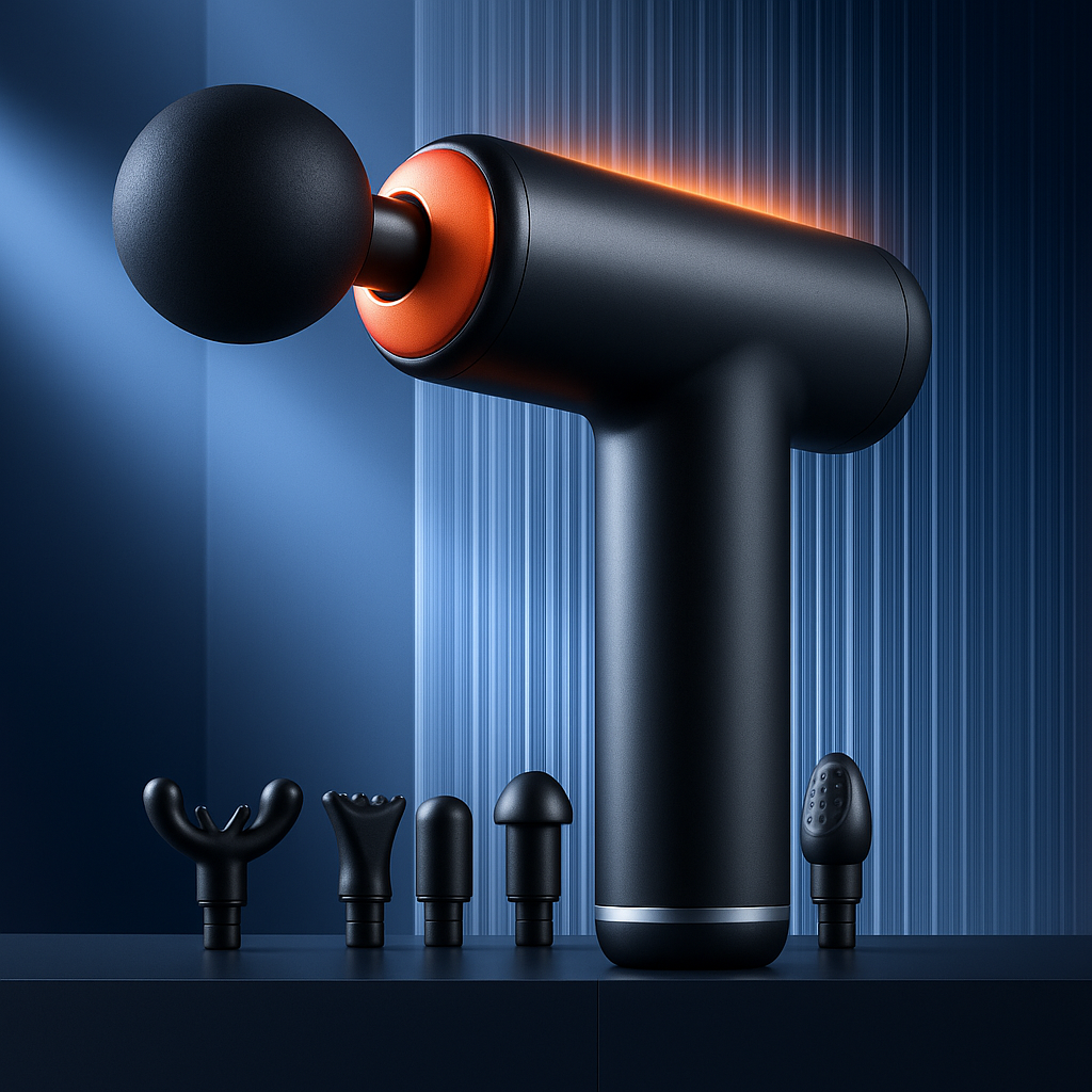 Pistolet de Massage Musculaire Professionnel avec 8 Têtes & 99 Vitesses