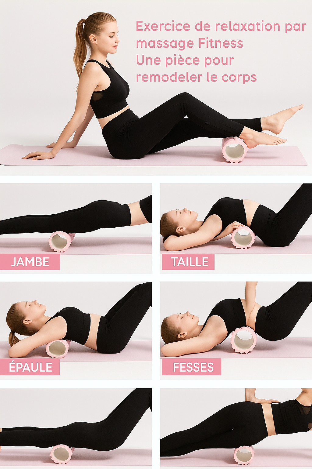 Rouleau de Massage en Mousse – Yoga, Fitness, Rééducation et Physiothérapie