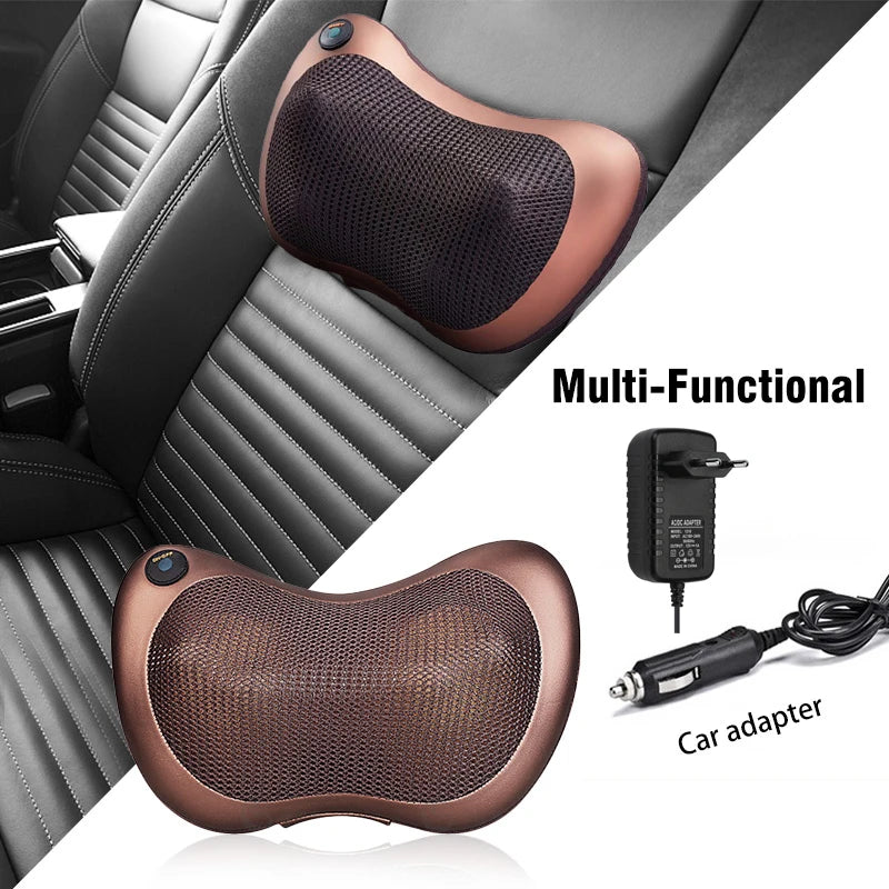 Coussin de Massage Électrique Shiatsu – Nuque, Dos, Taille et Corps, avec Chaleur, Utilisable à la Maison ou en Voiture