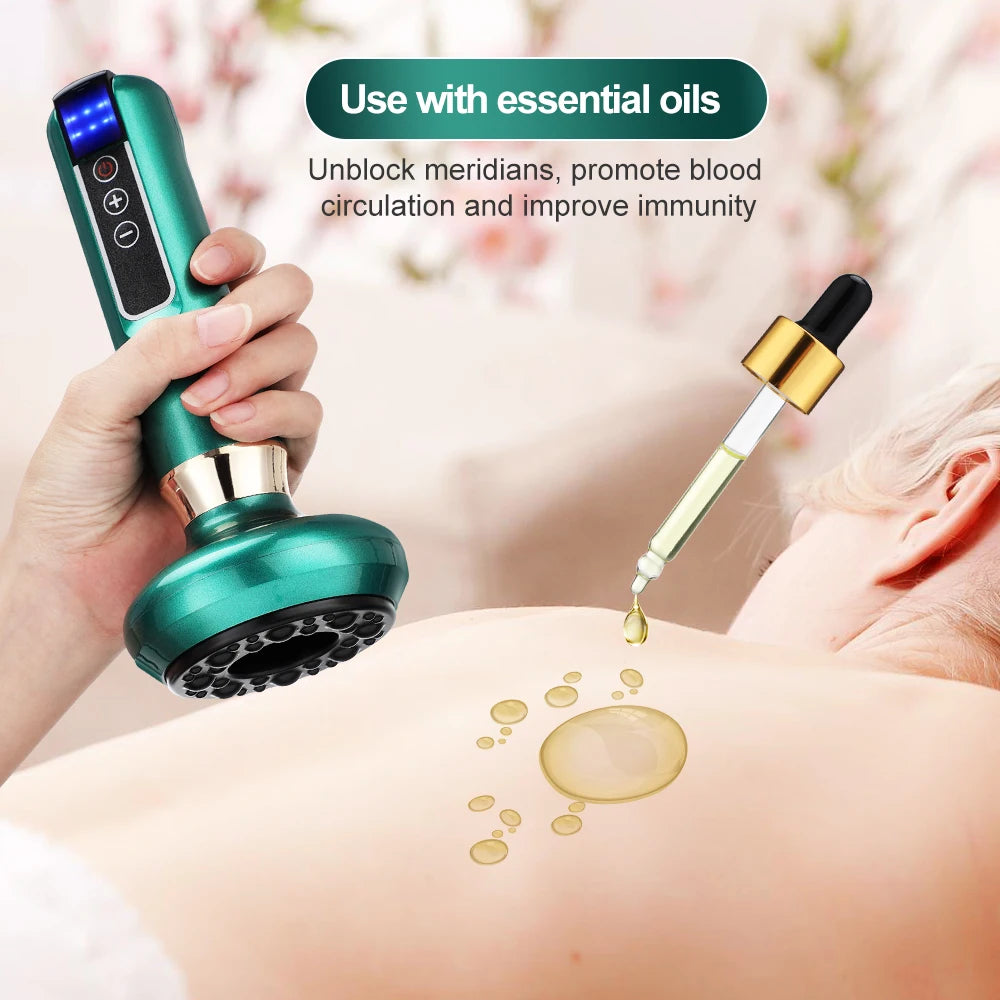 Appareil de Massage Électrique 6/12 Niveaux – Ventouse, Gua Sha, Chauffant, Anti-Cellulite & Santé