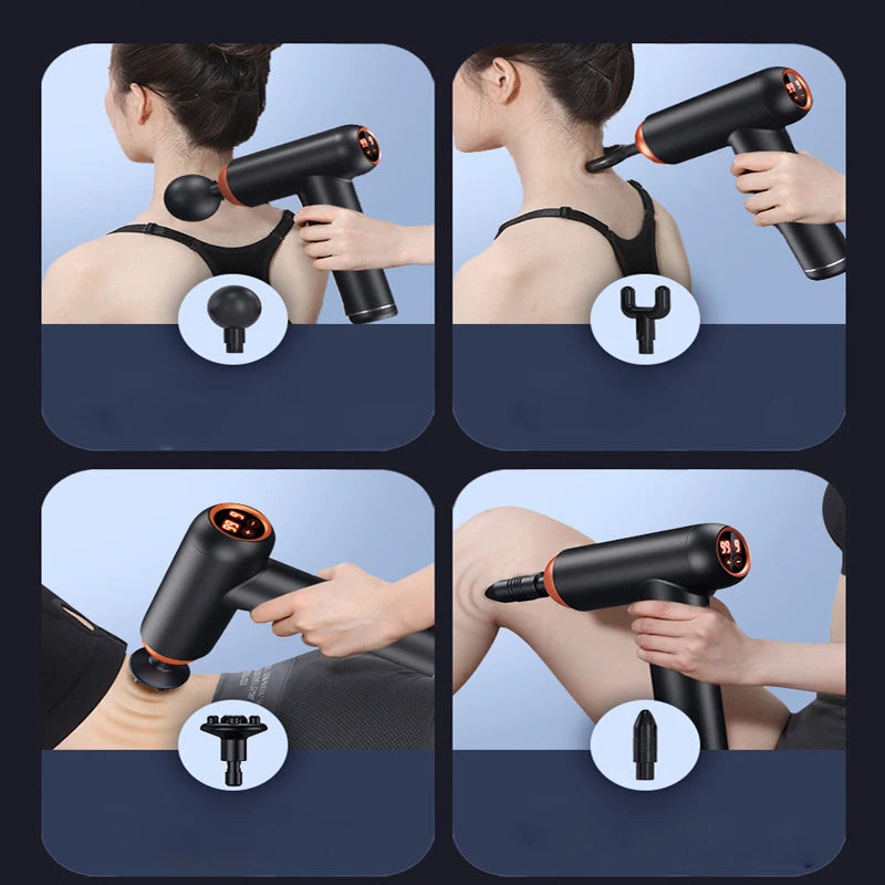Pistolet de Massage Musculaire Professionnel avec 8 Têtes & 99 Vitesses