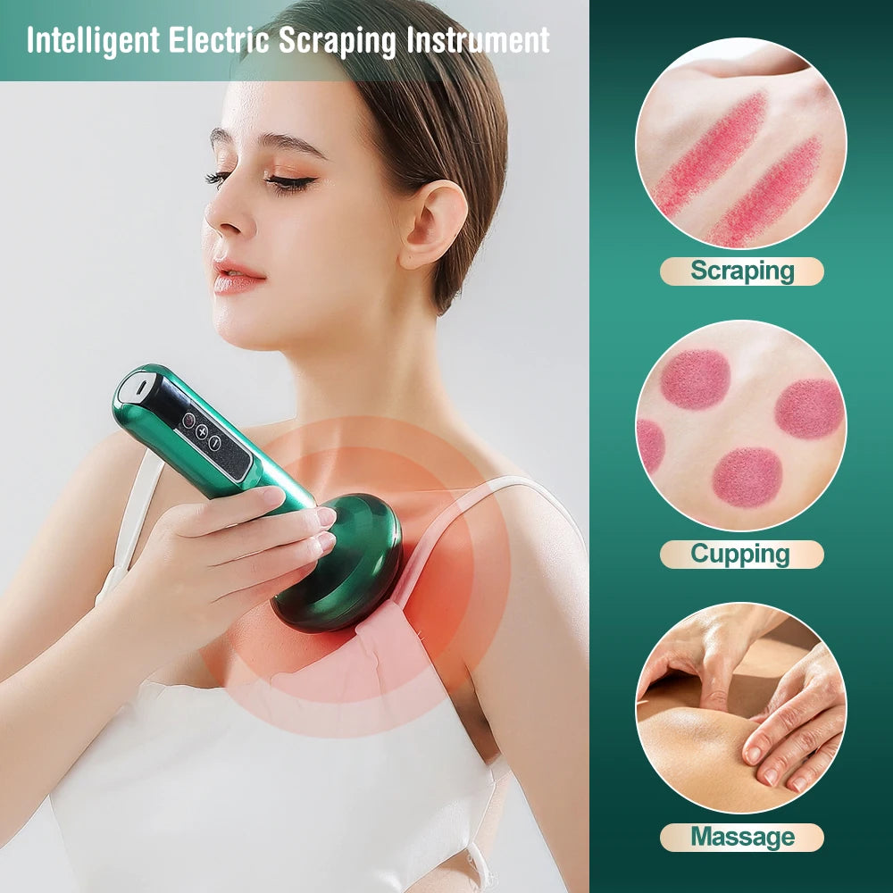 Appareil de Massage Électrique 6/12 Niveaux – Ventouse, Gua Sha, Chauffant, Anti-Cellulite & Santé