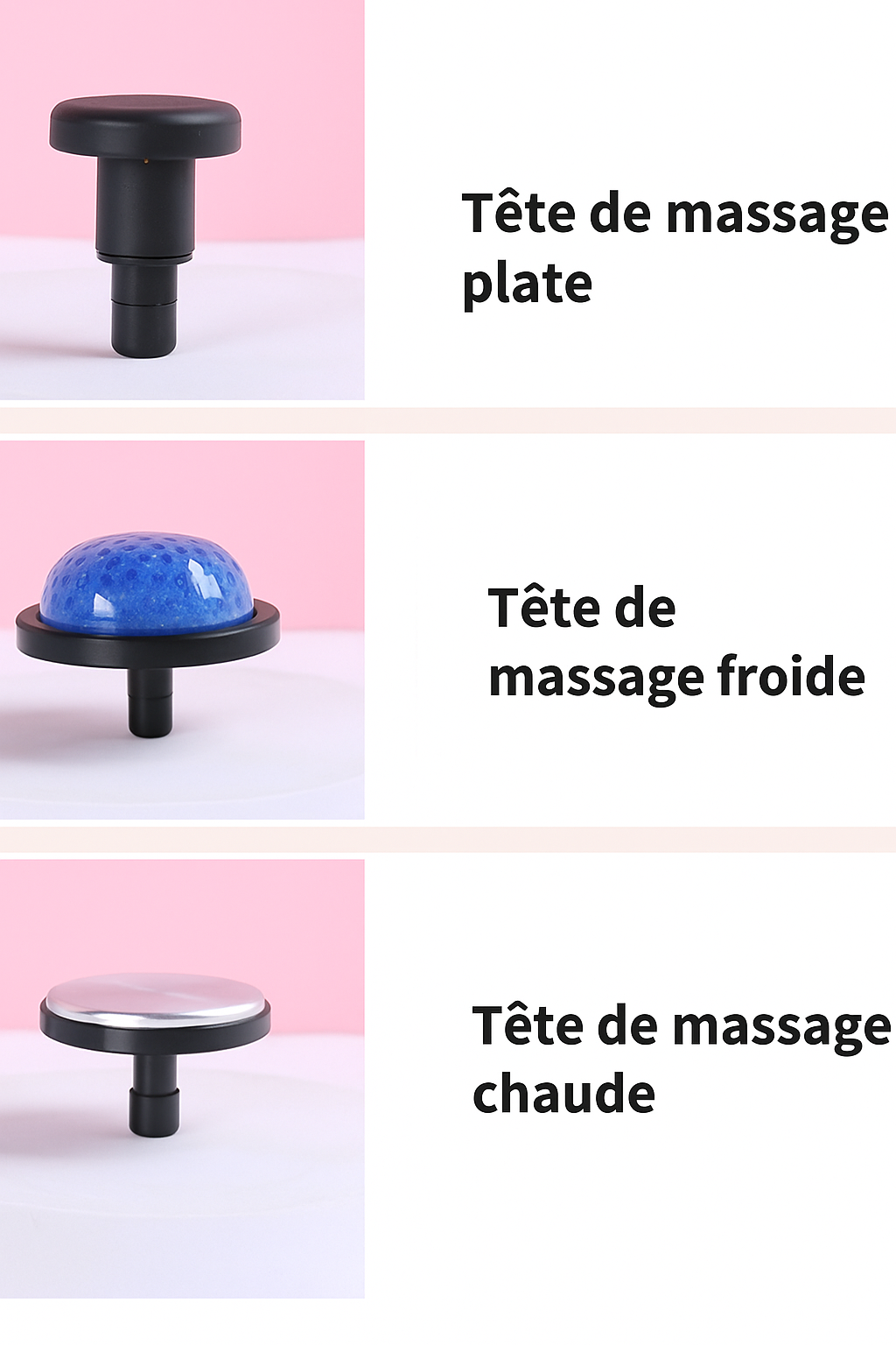 Pistolet de massage musculaire professionnel – Relaxation, récupération, 6 têtes, compresses chaud/froid