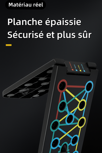 Planche de pompes pliable multifonction – Équipement portable pour muscler pectoraux, abdos et dos