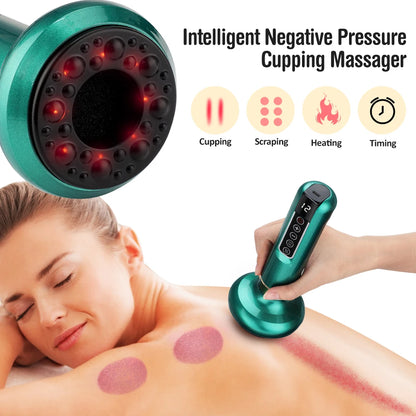 Appareil de Massage Électrique 6/12 Niveaux – Ventouse, Gua Sha, Chauffant, Anti-Cellulite & Santé