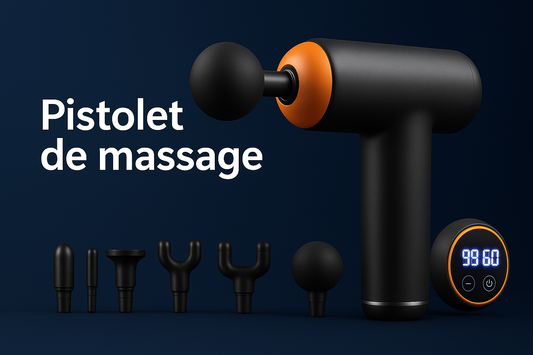 Pistolet de Massage Musculaire Professionnel avec 8 Têtes & 99 Vitesses
